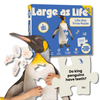 Penguin-themed life-size trivia puzzle with packaging and pieces displayed.