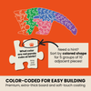 Color-coded puzzle with a red panda design on an orange background