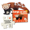 Red panda puzzle with packaging and a piece of the puzzle showing trivia.