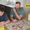 Dad Joke Puzzle video showing a dad and son building the puzzle and laughing